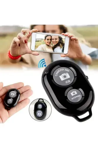 Bluetooth Remote Photo and Video Shooting Control Battery Compatible with All Phones-BT REMOTE BLACK - 1