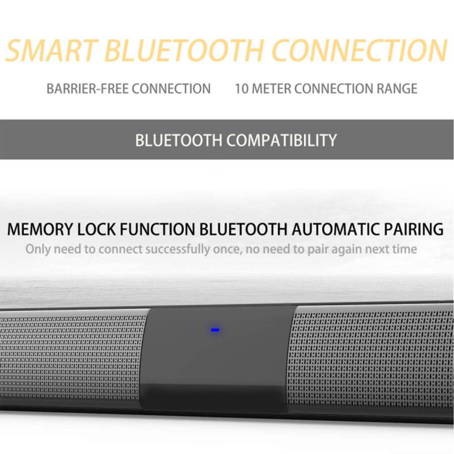 Bluetooth Soundbar TV Karnayı HIFI Juda baland Subwufer 3D Ovoz Bar Uy Kinos Uy Audio PC Kompyuter Smartfon Uzoqdan Boshqarish 4 x 5W Kompakt Ovoz Bar - 3