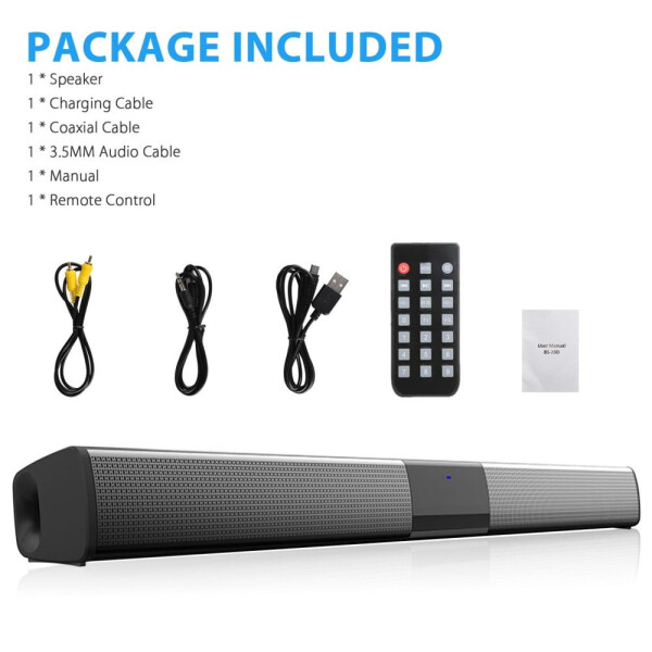 Bluetooth Soundbar TV Karnayı HIFI Juda baland Subwufer 3D Ovoz Bar Uy Kinos Uy Audio PC Kompyuter Smartfon Uzoqdan Boshqarish 4 x 5W Kompakt Ovoz Bar - 8