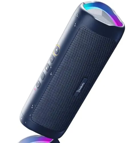 Bluetooth Speaker, 20W HD Sound, Portable Wireless, IPX5 Waterproof, Up to 24H Playtime, TWS Pairing, for Home/Party/Outdoor/Camping/Beach Essentials, Electronic Gadgets, Birthday Gift (Navy) - 1