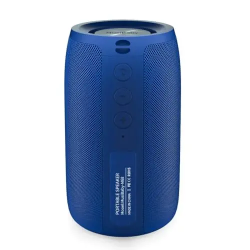 Bluetooth Speaker, MusiBaby Wireless, Waterproof, Outdoor, Portable Speaker, Dual Pairing, Loud Stereo, Booming Bass, 1500 Mins Playtime Wireless Speaker for Home, iPhone, Party, Gifts (Blue) - MUSIBABY