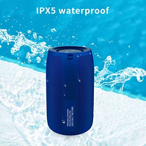 Bluetooth Speaker, MusiBaby Wireless, Waterproof, Outdoor, Portable Speaker, Dual Pairing, Loud Stereo, Booming Bass, 1500 Mins Playtime Wireless Speaker for Home, iPhone, Party, Gifts (Blue) - 5