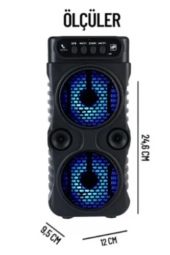Bluetooth Speaker Party Speaker Karaoke Microphone Lighted Sound Bomb Radio with USB SD Input - 3