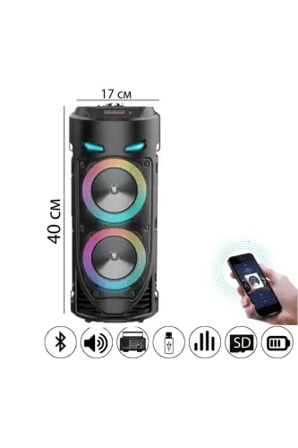 Bluetooth Speaker with Karaoke Microphone, LED Lights, and Portable Wireless Design - 4