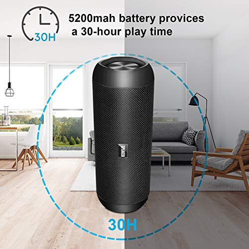 Bluetooth Speakers, 30W Portable Speaker Loud Stereo Sound, Rich Bass IP67 Waterproof, 30+ Hour Playtime, Built-in Mic, Wireless Speaker with TF, AUX, FM for Shower, Pool, Party, Travel, Outdoors - 5