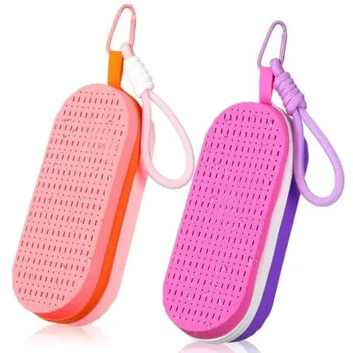 Blueweenly 2 Pcs Swim Goggle Case for Swimming with Hole Zipper Clip Silicone Cases for Goggle Gift - 1