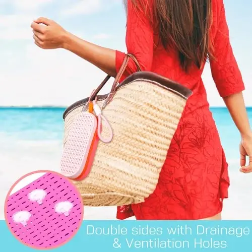 Blueweenly 2 Pcs Swim Goggle Case for Swimming with Hole Zipper Clip Silicone Cases for Goggle Gift - 5