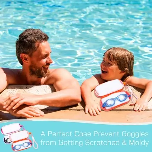 Blueweenly 2 Pcs Swim Goggle Case for Swimming with Hole Zipper Clip Silicone Cases for Goggle Gift - 6