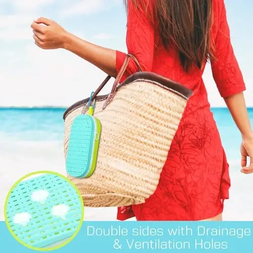 Blueweenly 2 Pcs Swim Goggle Case for Swimming with Hole Zipper Clip Silicone Cases for Goggle Gift - 3