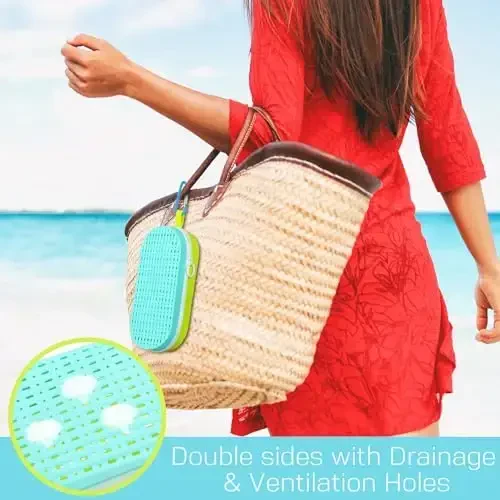 Blueweenly 2 Pcs Swim Goggle Case for Swimming with Hole Zipper Clip Silicone Cases for Goggle Gift - 3