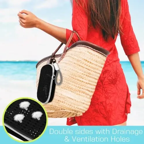 Blueweenly 2 Pcs Swim Goggle Case for Swimming with Hole Zipper Clip Silicone Cases for Goggle Gift - 5