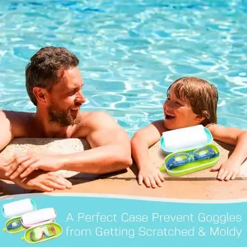 Blueweenly 2 dona suzish ko'zoynaklari uchun g'ilof, teshikli fermuarli qisqichli silikon g'iloflar ko'zoynak sovg'asi uchun - 5