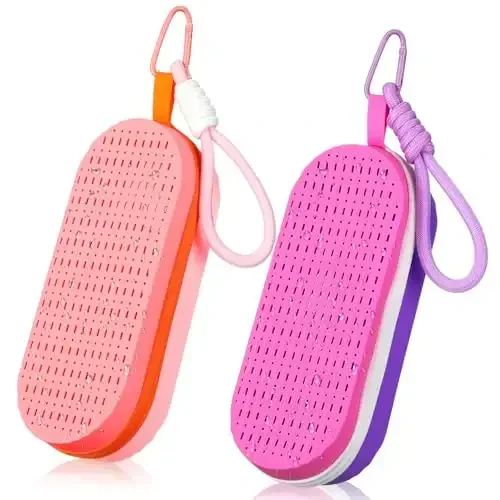 Blueweenly 2 Pcs Swim Goggle Case for Swimming with Hole Zipper Clip Silicone Cases for Goggle Gift 