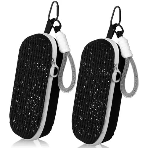 Blueweenly 2 Pcs Swim Goggle Case for Swimming with Hole Zipper Clip Silicone Cases for Goggle Gift - 1