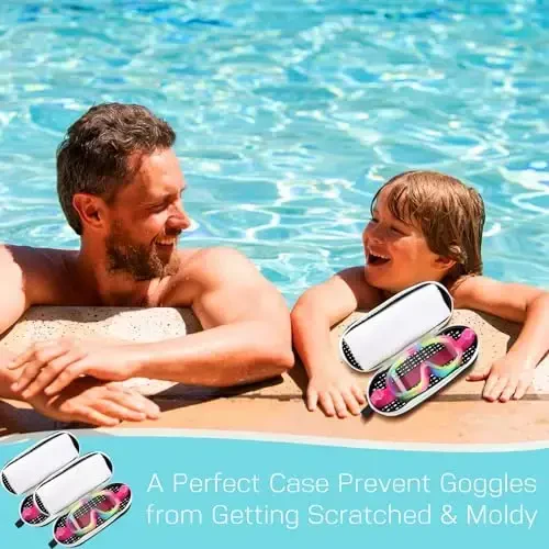 Blueweenly 2 Pcs Swim Goggle Case for Swimming with Hole Zipper Clip Silicone Cases for Goggle Gift - 6
