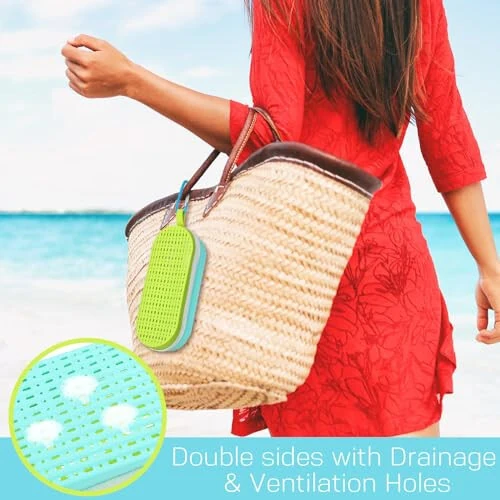 Blueweenly 2 шт. Чехол для плавательных очков, силиконовые защитные чехлы для плавательных очков с дренажным отверстием, чехол для солнцезащитных очков на молнии с зажимом для очков, спортивные подарки для женщин, мужчин и детей - 3