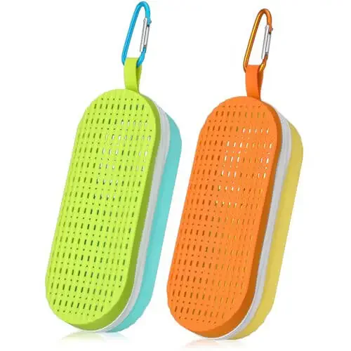 Blueweenly 2 Pcs Swim Goggle Case for Swimming with Hole Zipper Clip Silicone Cases for Goggle Gift - 1