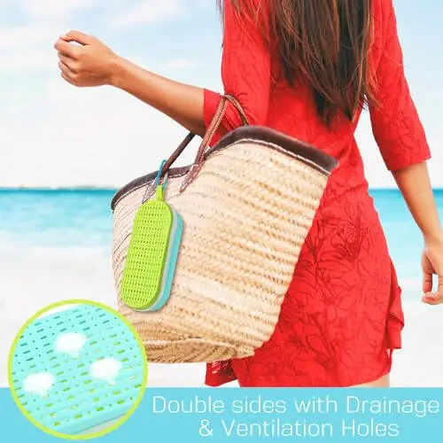 Blueweenly 2 Pcs Swim Goggle Case for Swimming with Hole Zipper Clip Silicone Cases for Goggle Gift - 3