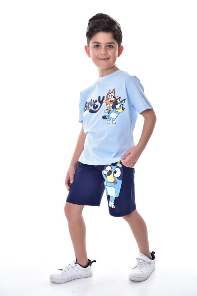 Bluey Baskılı 2'li Şort - T-Shirt Çocuk Takım - 1