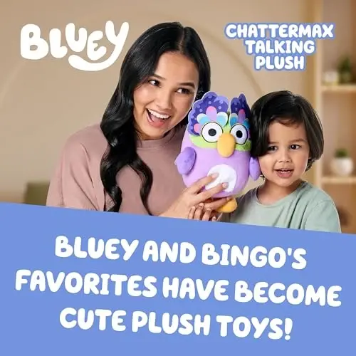 Bluey Chattermax Sound Effects Talking Plush, 10” Soft Toddler Toys, Interactive Singing Stuffed Animal with 6 Phrases, Baby Plush Toys for Kids - BLUEY (1)