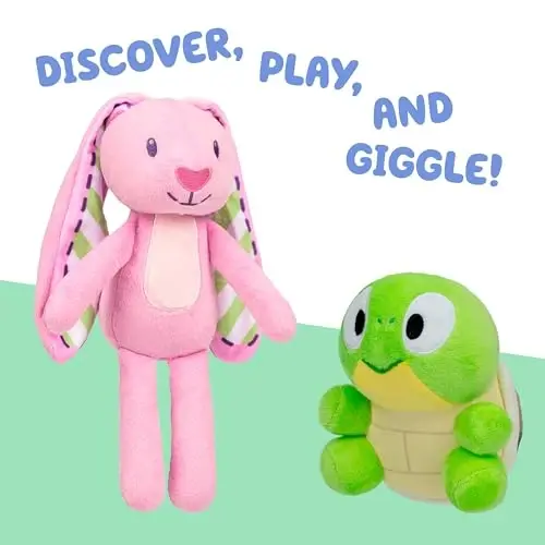 Bluey Friends 2-Pack Plush Stuffed Animals for Kids, Floppy and Turtleboy TV Show Plushies, Cuddly Playtime Toddler Plush Toys, Bluey Gifts Ages 3+ - 3