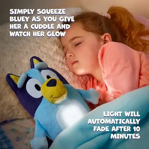 Bluey Goglow Pal Light Up Nightlight, 2-in-1 Interaktiv Snuggly Toddler Light, 2 yoshdan oshgan bolalar uchun tinchlantiruvchi tungi chiroq - 5