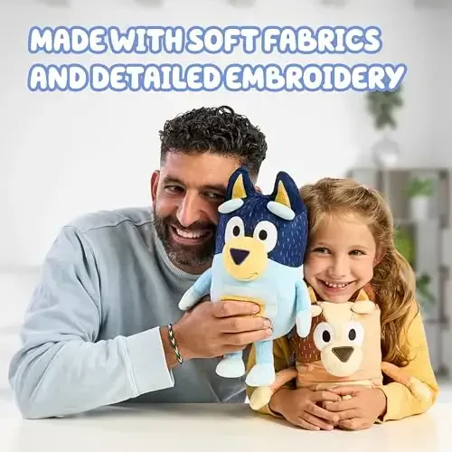 Bluey Heeler Family Stuffed Animal Set of 4, 7-8”, Soft, Bingo, Bandit, and Chilli Plush Figure Toys, Cuddly Plush Toys for Kids Ages 3+ - 4