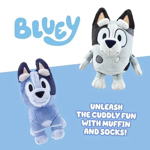 Bluey Muffin & Socks Matching Stuffed Animals Plush Set – 7