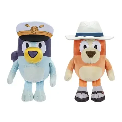 Bluey Plush Stuffed Animals Pack of 2, 16-23”, Soft, Captain and Holiday Plush Figure Toys, Cuddly Stuffed Animals for Kids Ages 3+ - BLUEY