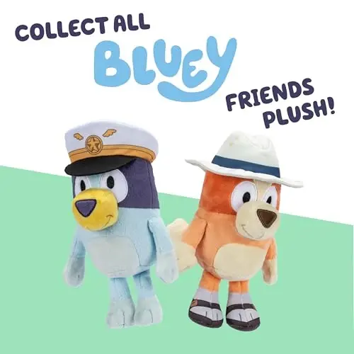 Bluey Plush Stuffed Animals Pack of 2, 16-23”, Soft, Captain and Holiday Plush Figure Toys, Cuddly Stuffed Animals for Kids Ages 3+ - 6