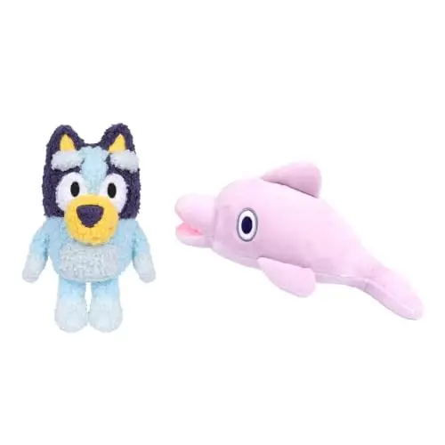 Bluey Plush Teddy and Grey Dancer 2-Pack, Soft Deluxe Fabric | Embroidered details, perfect size to cuddle & take anywhere; Bluey toy for kids, showtime or storytime - 4