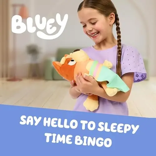 Bluey Sleepy Time Bingo yumshoq o'yinchoq, uxlatuvchi chaqaloq o'yinchog'i, uxlash uchun, 7 ta ibora va mavzu qo'shig'i, quchoqlash uchun do'st - BLUEY (1)