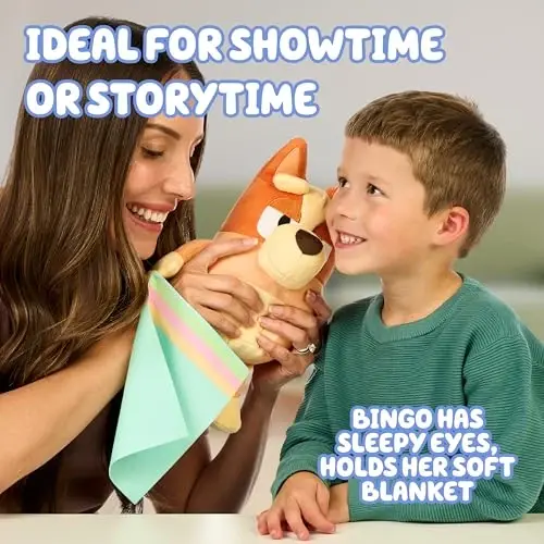 Bluey Sleepy Time Bingo yumshoq o'yinchoq, uxlatuvchi chaqaloq o'yinchog'i, uxlash uchun, 7 ta ibora va mavzu qo'shig'i, quchoqlash uchun do'st - 5