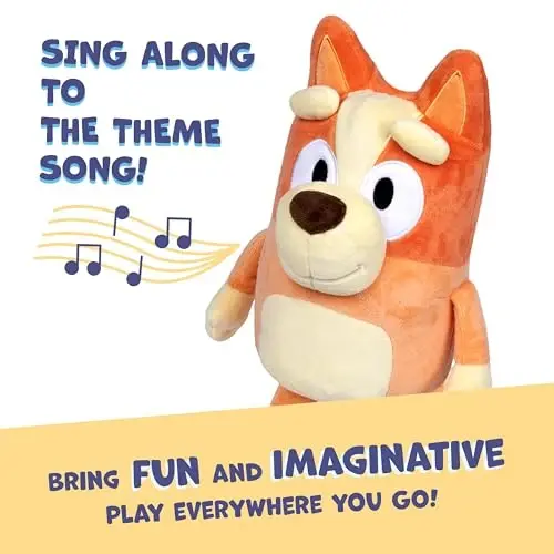 Bluey Sound Effects Talking Bingo Plush Toy, 13” Soft Bingo Toy, Interactive Stuffed Animal with 9 Different Phrases, Musical Toys for Kids - 5