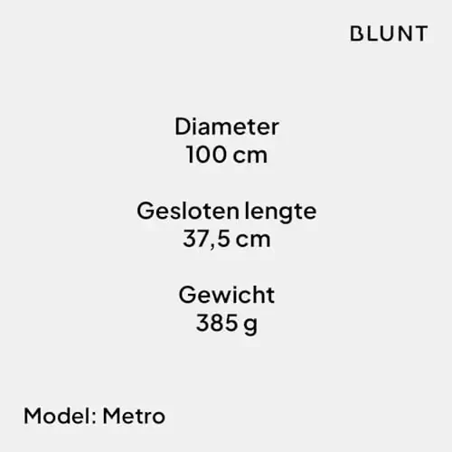 BLUNT Metro shamolga chidamli sayohat soyaboni - 39 dyuymli ixcham soyabon shamol va yomg'ir uchun, ko'chma, og'ir yuk, UV himoyasi - 5