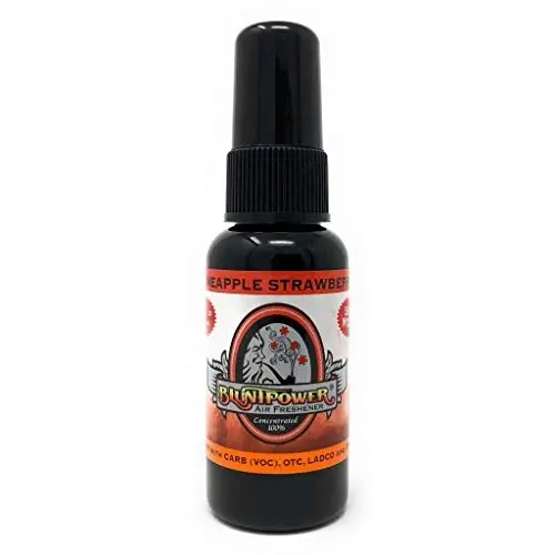 BluntPower (Ananas qulupnay, 1 dona) Xona va mashina uchun konsentrlangan havo tozalagichi spreyi - Yog' asosidagi diffuzor sprey shishasi - Uzoq muddatli hammom spreyi, mashina tozalagichi va hid yo'qotuvchi sprey - 1