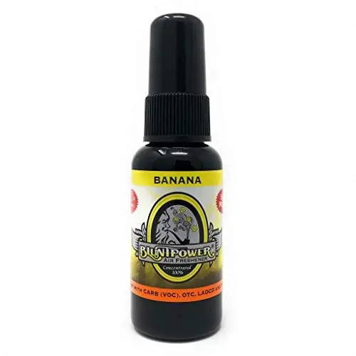 BluntPower (Banana, 1 Pack) Xona va mashina uchun konsentrlangan havo tozalagichi spreyi - Yog' asosidagi diffuzor purkagich shishasi - Uzoq muddatli hammom spreyi, mashina tozalagichi va hid yo'qotuvchi sprey - 1