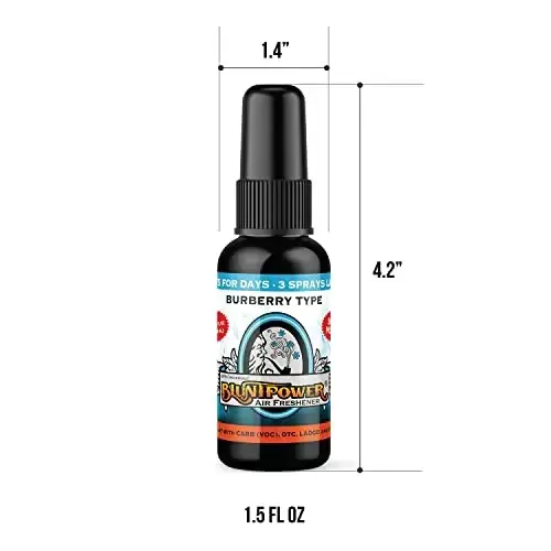BluntPower (Blueberry, 1 Pack) Xona va mashina uchun konsentrlangan havo tozalagichi spreyi - Yog' asosidagi diffuzor spreyi shishasi - Uzoq muddatli hammom spreyi, avtomobil havo tozalagichi va hidni yo'qotuvchi sprey - 4