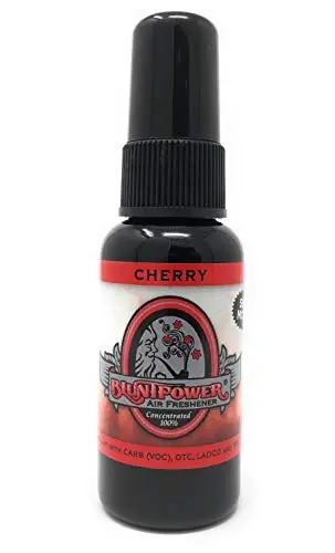 BluntPower (Cherry, 1 Pack) Xona va avtomobil uchun konsentrlangan havo tozalagich - Yog' asosidagi purkagichli flakon - Uzoq muddatli hammom spreyi, avtomobil havo tozalagichi va hid yo'qotuvchi sprey - 1