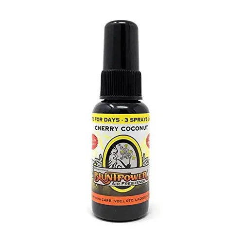 BluntPower (Cherry Coconut, 1 Pack) Xona va mashina uchun konsentrlangan havo tozalagich spreyi - Yog' asosidagi diffuzor spreyi shishasi - Uzoq muddatli hammom spreyi, mashina uchun havo tozalagich va hid yo'qotuvchi sprey - 1