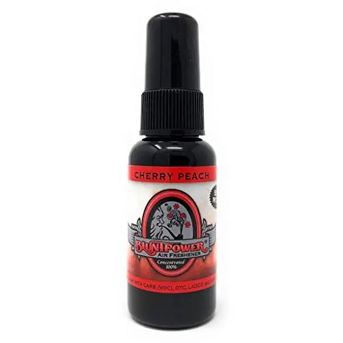 BluntPower (Cherry Peach, 1 Pack) Xona va mashina uchun konsentrlangan havo tozalagichi spreyi - Yog' asosidagi diffuzor spreyi shishasi - Uzoq muddatli hammom spreyi, mashina tozalagichi va hid yo'qotuvchi spreyi 