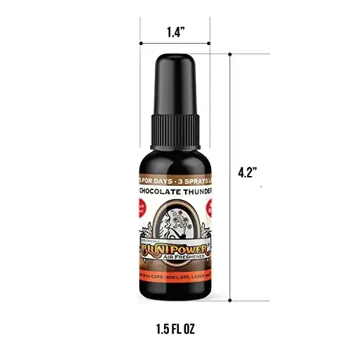 BluntPower (Chocalate Thunder, 1 Pack) Concentrated Air Freshener for Room and Car Spray - Oil-Based Diffuser Spray Bottle - Long-Lasting Bathroom Spray, Car Freshener, & Odor Eliminator Spray - 2