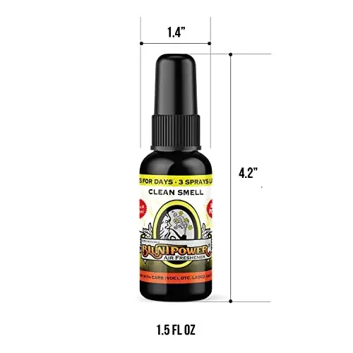 BluntPower (Clean Smell, 1 Pack) Concentrated Odor Eliminator & Diffuser Oil - Room Deodorizer, Odor Eliminator, Air Freshener - Premium Oil Based Air Freshener - 4