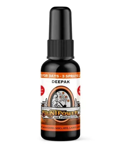 BluntPower (Deepak, 1 Pack) Concentrated Air Freshener for Room and Car - Oil-Based Diffuser Spray Bottle - Long-Lasting Bathroom Spray, Car Freshener, & Odor Eliminator - 1