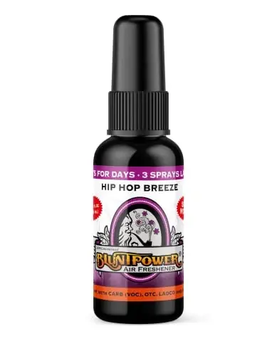 BluntPower (Hip Hop Breeze, 1 Pack) Concentrated Air Freshener for Room and Car Spray - Oil-Based Diffuser Spray Bottle - Long-Lasting Bathroom Spray, Car Freshener, & Odor Eliminator Spray - 1