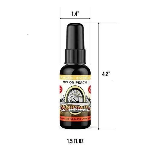 BluntPower Concentrated Air Freshener (Melon Peach Breeze, 1 Pack) for Room and Car - Oil-Based Diffuser Spray Bottle - Long-Lasting Bathroom, Car Freshener, & Odor Eliminator - 3