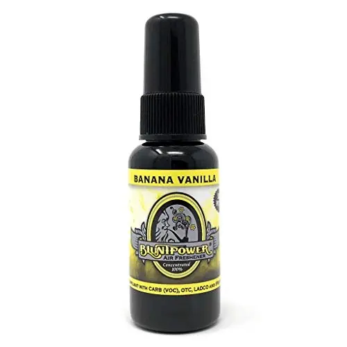 BluntPower Concentrated Air Freshener (Banana Vanilla, 1 Pack) for Room and Car - Oil-Based Diffuser Spray Bottle - Long-Lasting Bathroom, Car Freshener, & Odor Eliminator 
