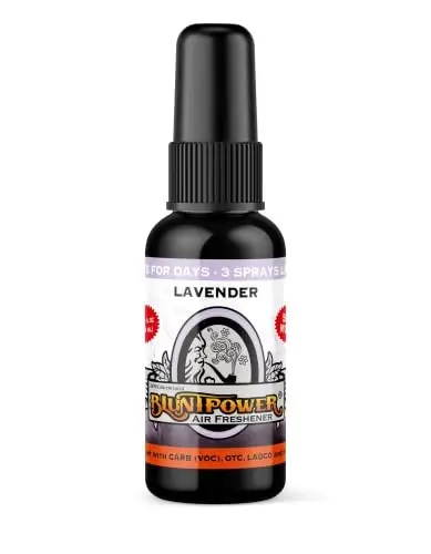 BluntPower (Lavanda, 1 Paket) Xona va Avtomobil uchun Konsentrlangan Havo Tozalagichi Spreyi - Yog' asosidagi Diffuzer Sprey Butilkasi - Uzoq muddatli Hammom Spreyi, Avtomobil Havo Tozalagichi va Hid yo'qotuvchi Sprey - 1