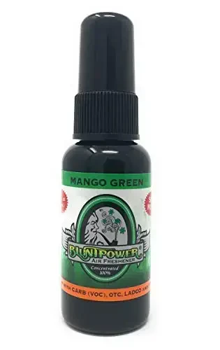 BluntPower (Mango Green, 1 Pack) Xona va mashina purkagichi uchun konsentrlangan havo tozalagichi - Yog' asosidagi diffuzor purkagich shishasi - Uzoq muddatli hammom purkagichi, mashina tozalagichi va hid yo'qotuvchi purkagich - 1