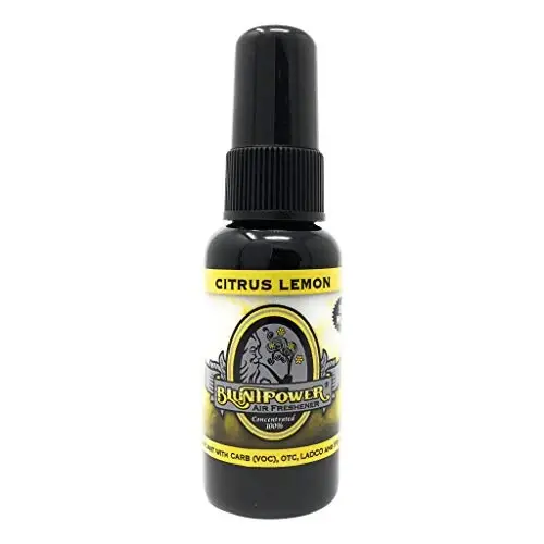 BluntPower (Citrus Lemon, 1 Pack) Concentrated Air Freshener for Room and Car Spray - Oil-Based Diffuser Spray Bottle - Long-Lasting Bathroom Spray, Car Freshener, & Odor Eliminator Spray - 1
